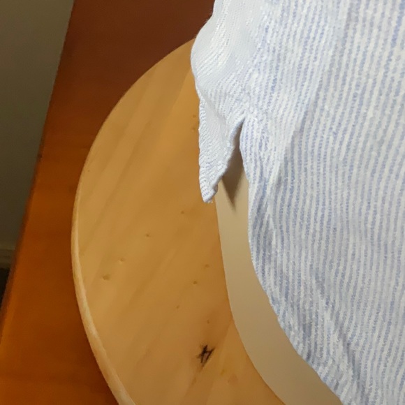 Suzannegrae short sleeved shirt. Blue and white. Made of linen and cotton - Picture 2 of 8